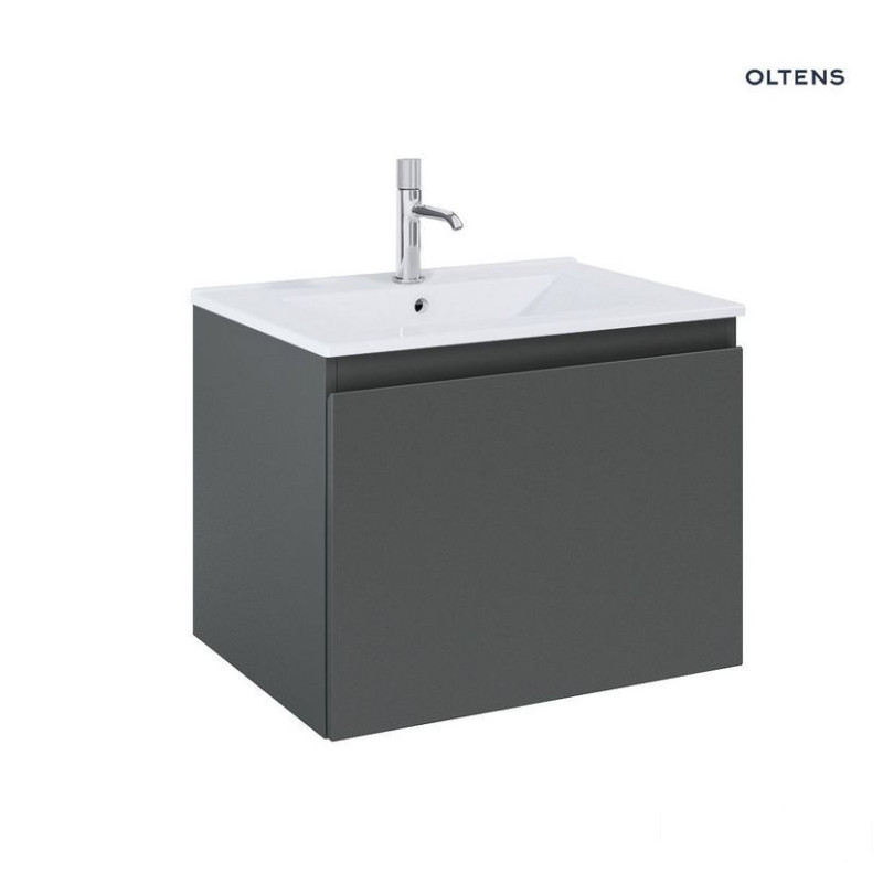 Zestaw umywalka z szafką 60 cm biały/grafit mat Vernal Oltens (68012400)