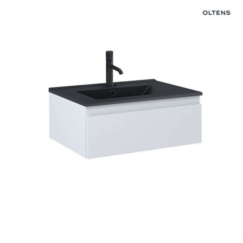 Zestaw umywalka z szafką 60 cm czarny mat/szary mat Vernal Oltens (68005700)