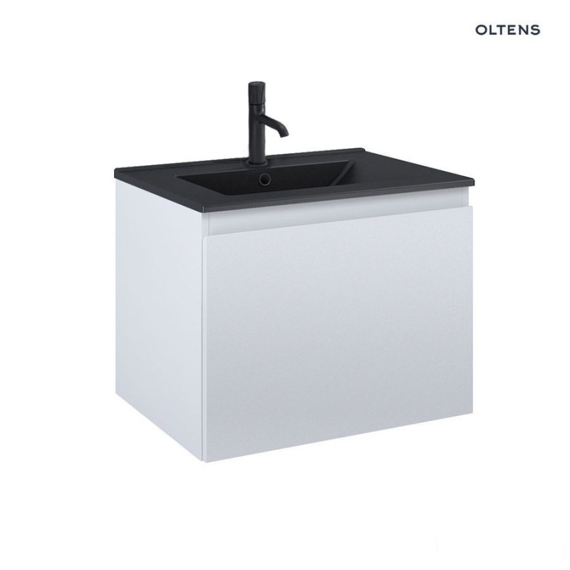 Zestaw umywalka z szafką 60 cm czarny mat/szary mat Vernal Oltens (68013700)