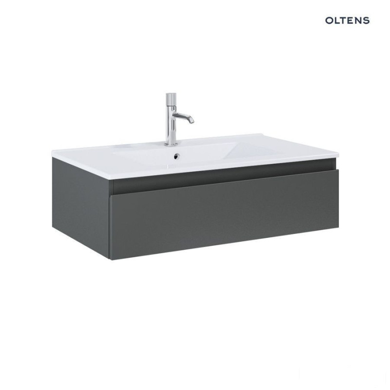 Zestaw umywalka z szafką 80 cm biały/grafit mat Vernal Oltens (68006400)
