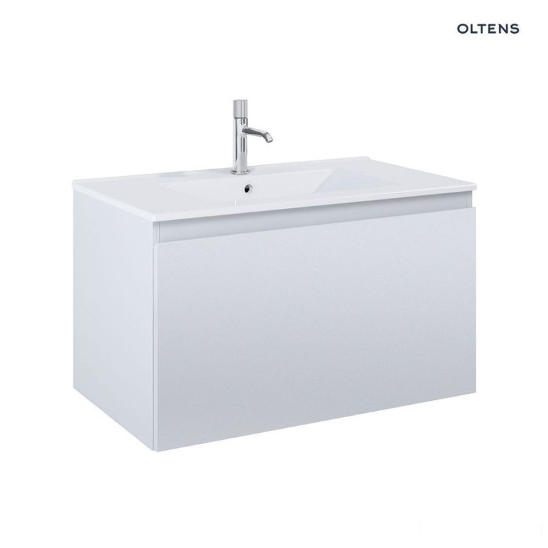 Zestaw umywalka z szafką 80 cm biały/szary mat Vernal Oltens (68014700)
