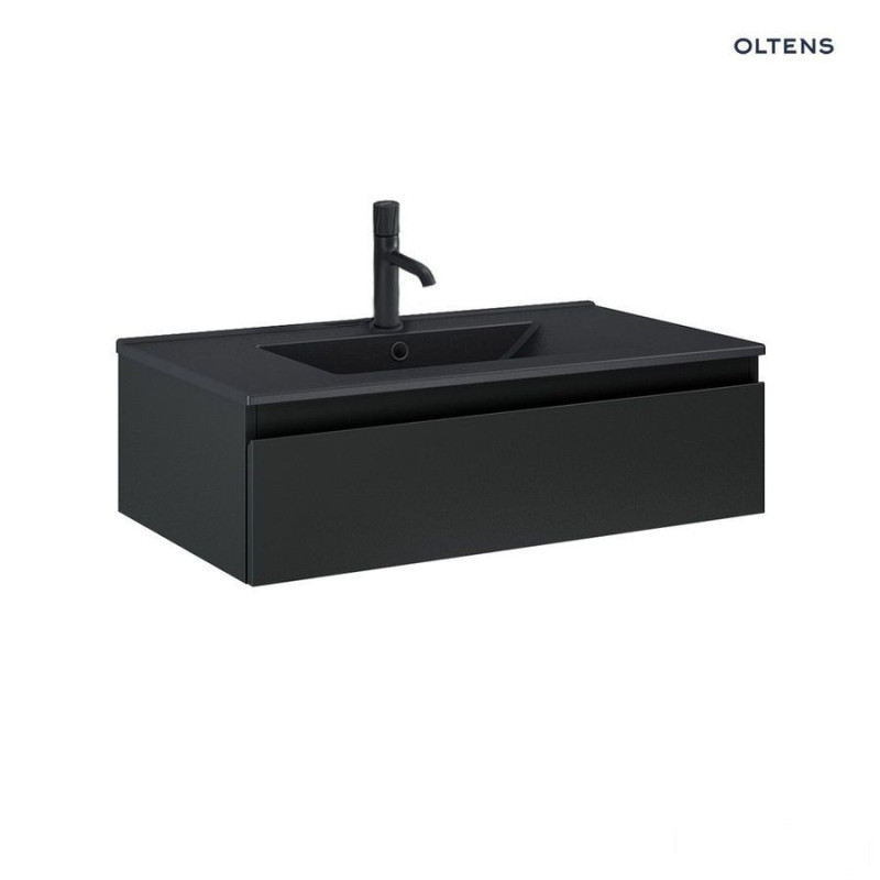 Zestaw umywalka z szafką 80 cm czarny mat Vernal Oltens (68007300)