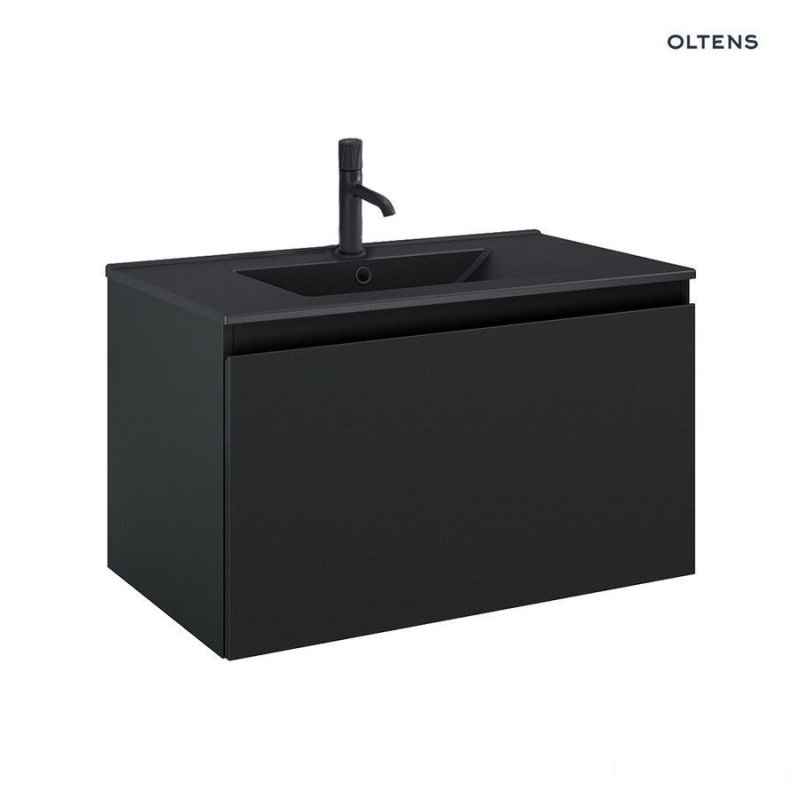 Zestaw umywalka z szafką 80 cm czarny mat Vernal Oltens (68015300)