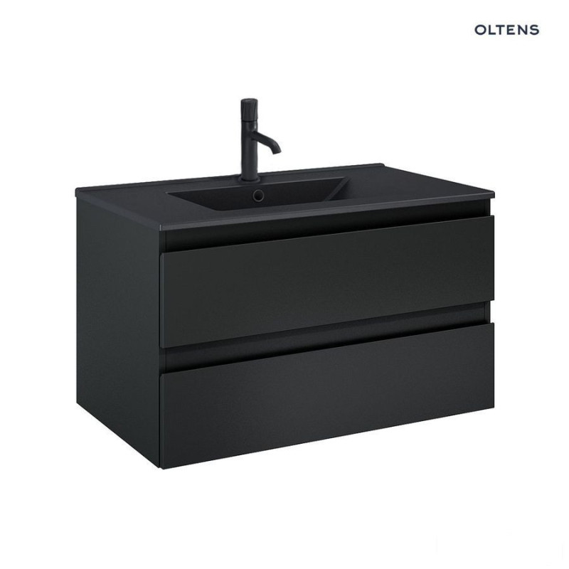 Zestaw umywalka z szafką 80 cm czarny mat Vernal Oltens (68037300)
