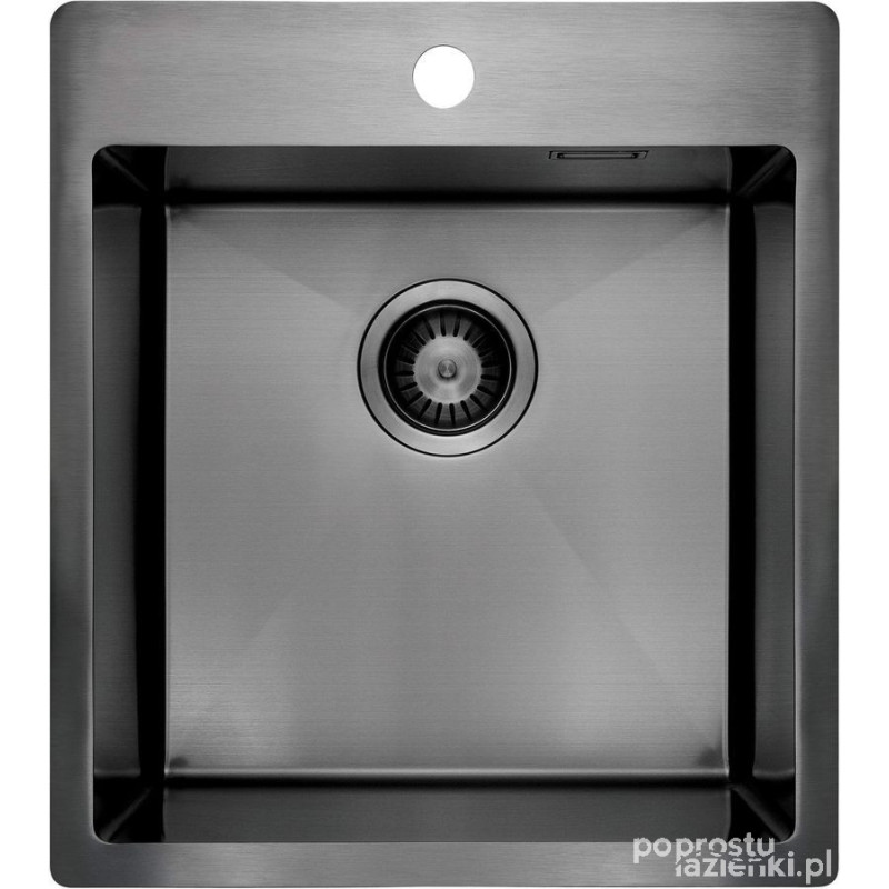 Zlewozmywak stalowy 1-komorowy titanium Olfato Precious Deante (ZPO D10A)