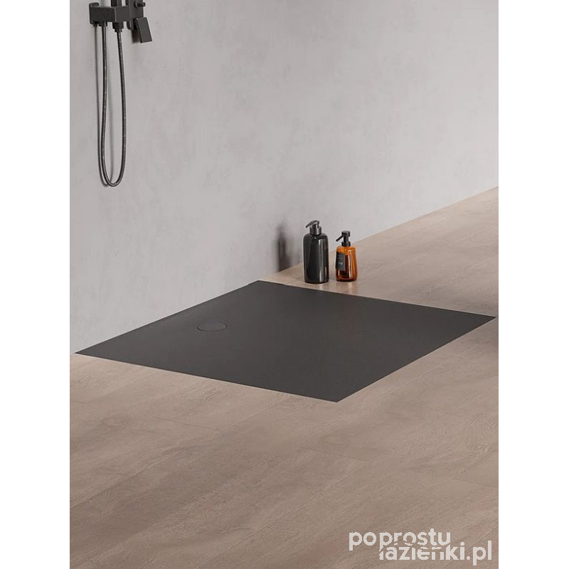 Brodzik kwadratowy antracyt 100x100 Nex Shade New Trendy (B-0502)