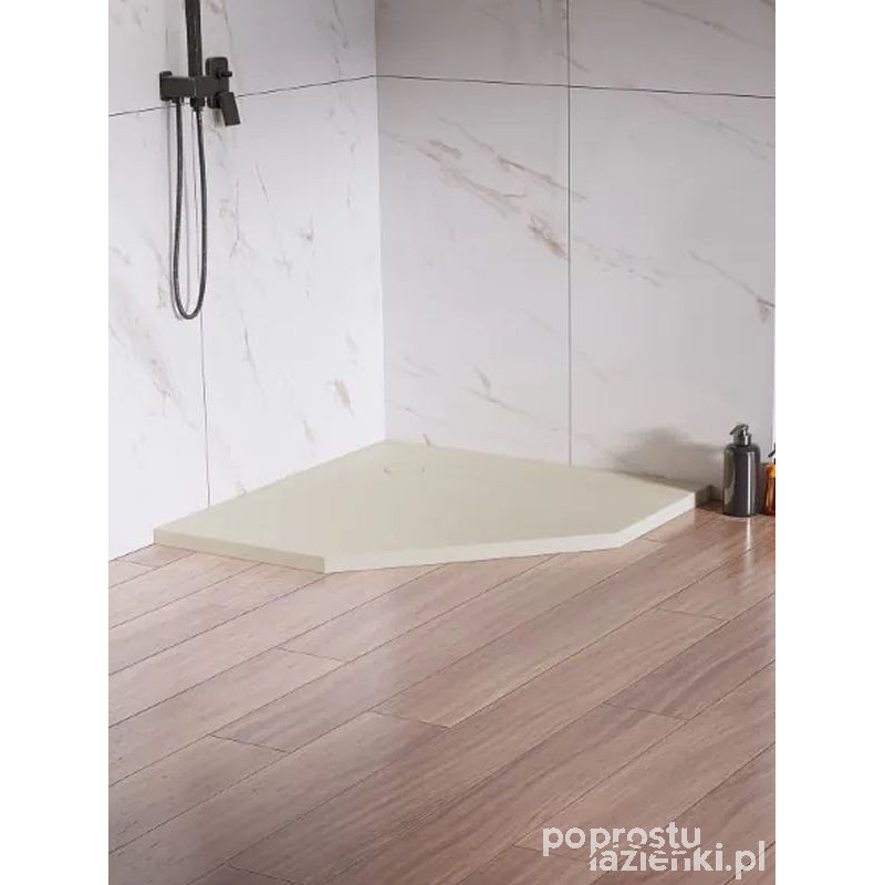 Brodzik pięciokątny beżowy 90x90 Nex Shade New Trendy (B-0483)