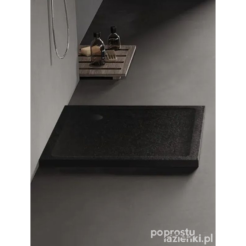 Brodzik kwadratowy czarny 90x90 Mild Stone New Trendy (B-0563)