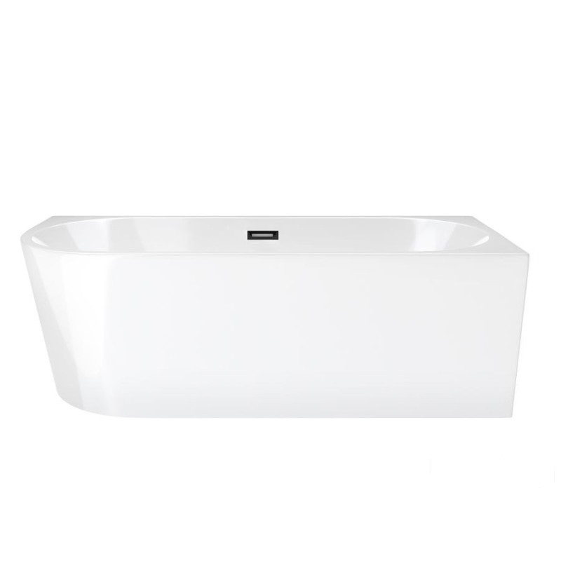 Wanna narożna Intero SLIM prawa 150 cm z wykończeniem czarnym Corsan (1173-uniw)