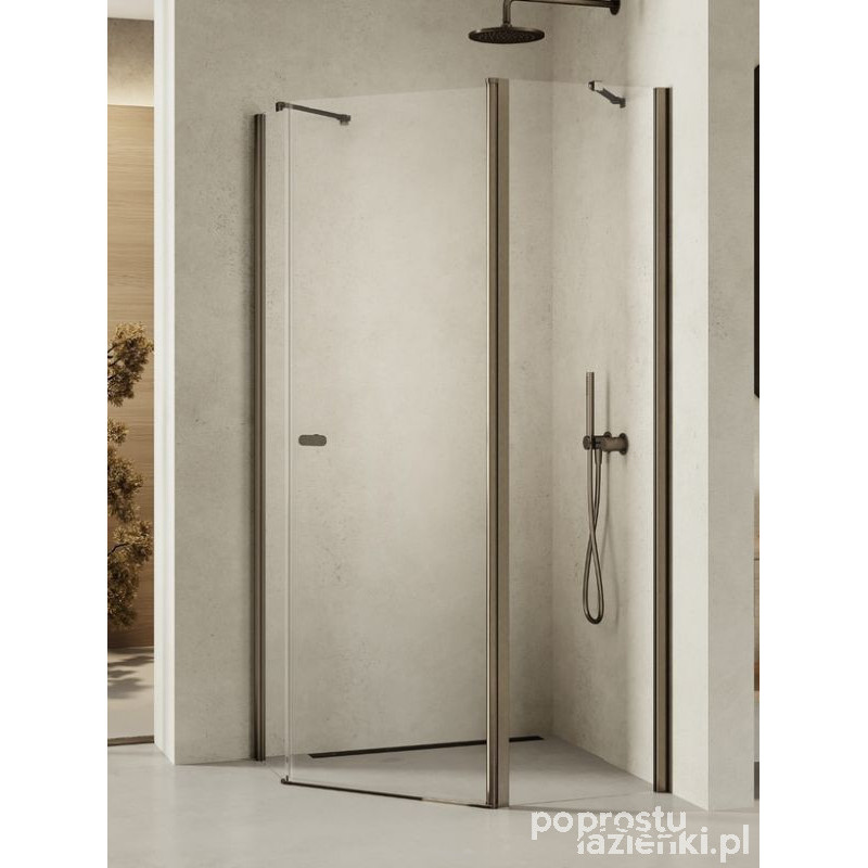 Kabina asymetryczna 100x80 New Soleo Gunmetal Brushed New Trendy (K-1710)