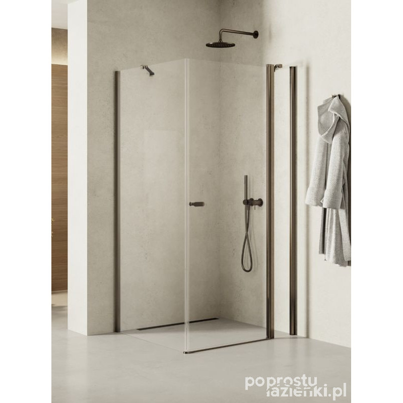 Kabina prostokątna 110x80 New Soleo Gunmetal Brushed New Trendy (K-2162)