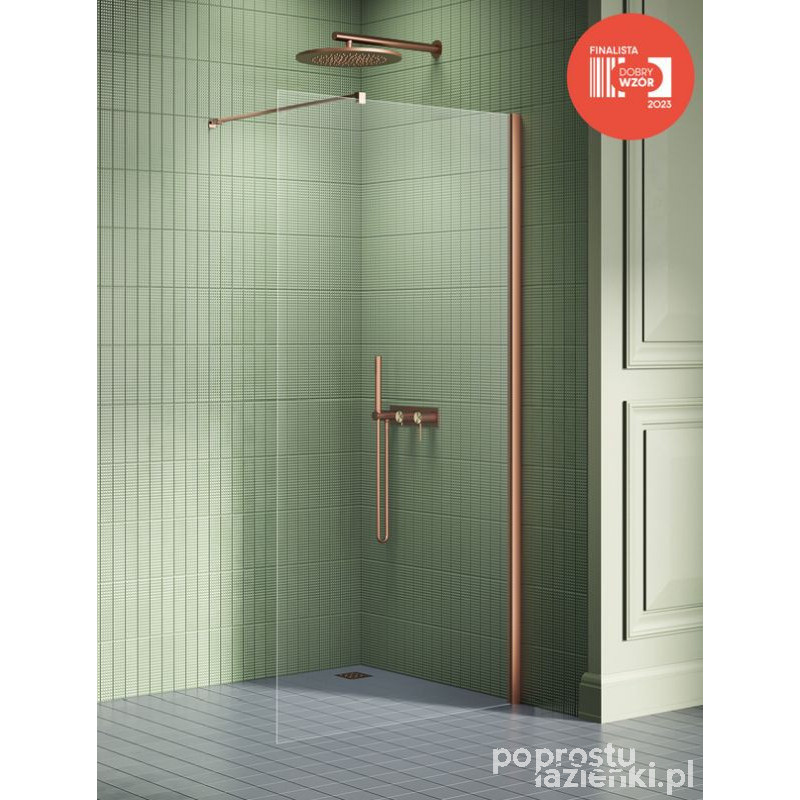 Kabina walk-in 100 New Soleo Copper Brushed New Trendy (K-2104-WP)