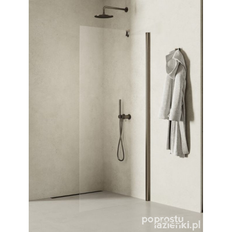 Kabina walk-in 90 New Soleo Gunmetal Brushed New Trendy (K-2261-WP)