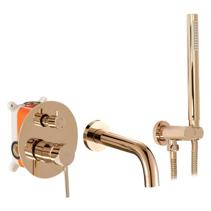 Bateria wannowa podtynkowa Lungo Różowe Złoto + BOX Rea (REA-B6930)