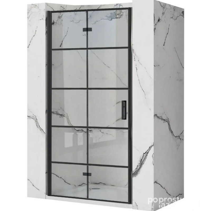 Drzwi prysznicowe 80 z profilem Molier Black Rea (REA-K8537 + REA-K6395)