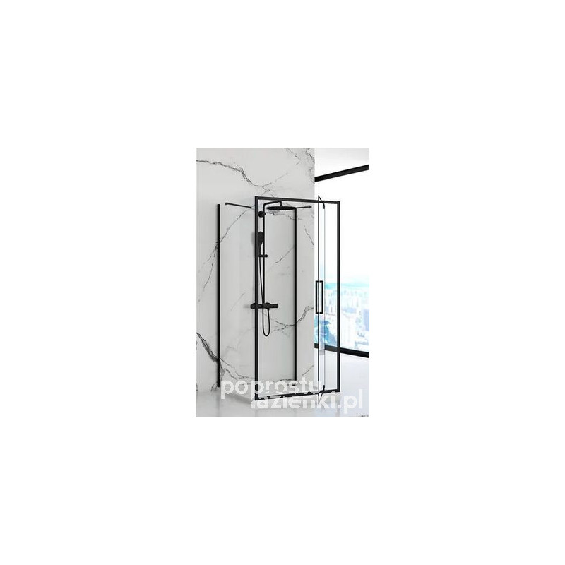 Kabina prysznicowa 120x80 Rapid Swing Black Rea (REA-K6413 + REA-K6421 + REA-K5670)