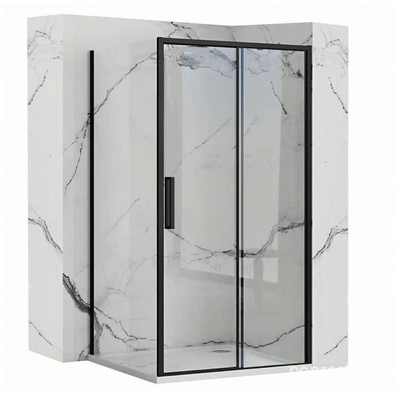 Kabina prysznicowa 130x80 Rapid Slide Black Rea (REA-K6403 + REA-K6421)