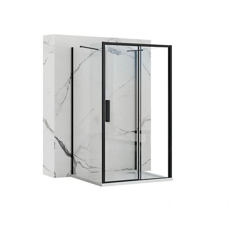 Kabina prysznicowa 160x80 Rapid Slide Black Rea (REA-K6406 + REA-K6421 + REA-K5670)