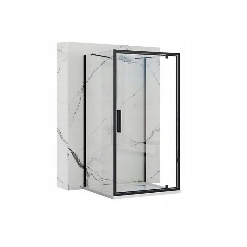 Kabina prysznicowa 80x100 Rapid Swing Black Rea (REA-K6408 + REA-K6423 + REA-K5670)