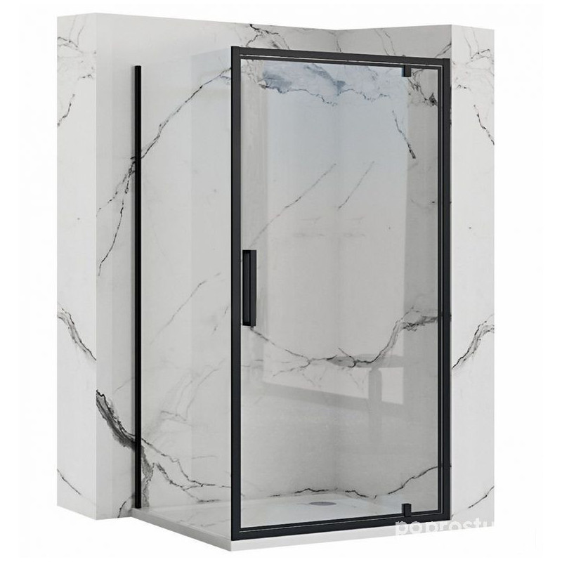 Kabina prysznicowa 80x80 Rapid Swing Black Rea (REA-K6408 + REA-K6421)