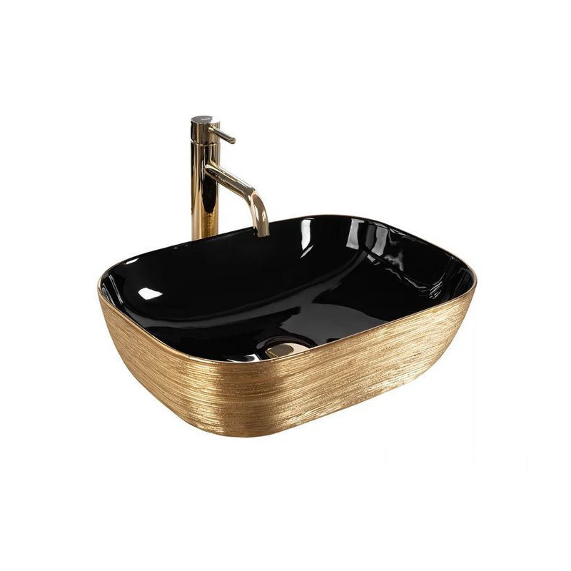 Umywalka nablatowa Belinda Gold Brush/Black Rea (REA-U8780)