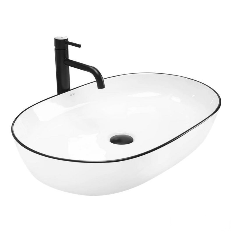 Umywalka nablatowa Cleo Black Edge Rea (REA-U6210)