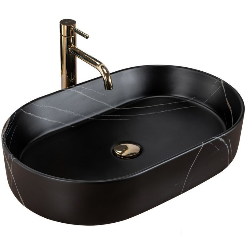 Umywalka nablatowa Nadia 60 Black Stone Matt Rea (REA-U8565)
