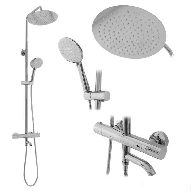 Zestaw natryskowo-wannowy termostat Lungo chrom Rea (REA-P6607)