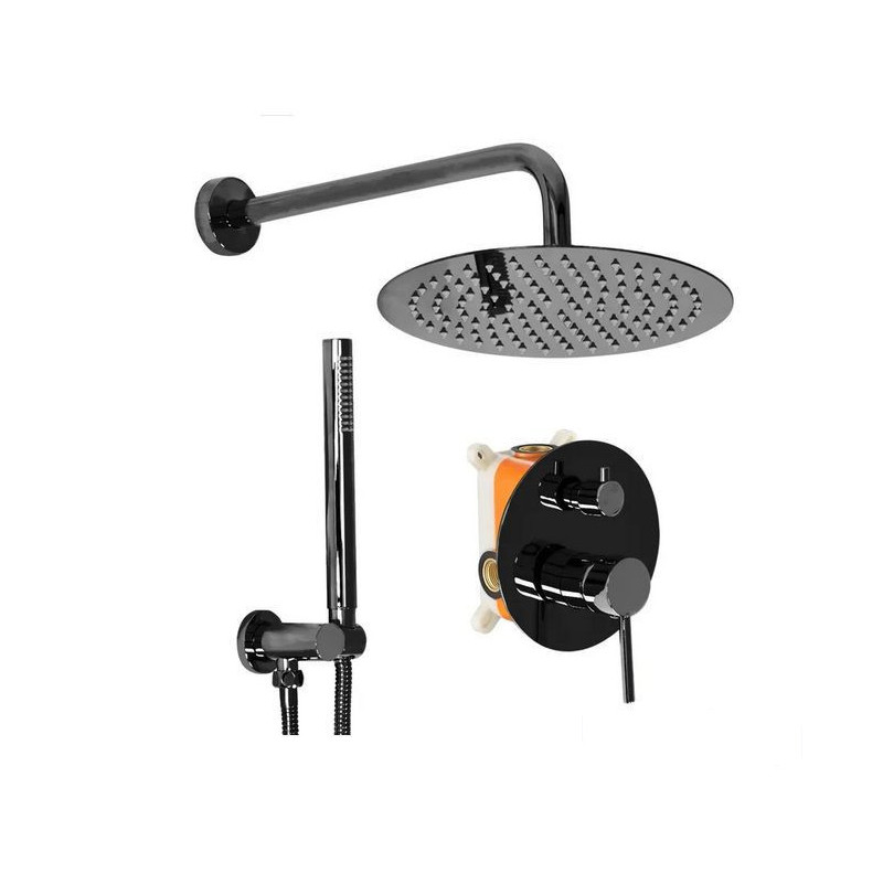 Zestaw natryskowy podtynkowy Lungo czarny metaliczny Rea (REA-P4420)