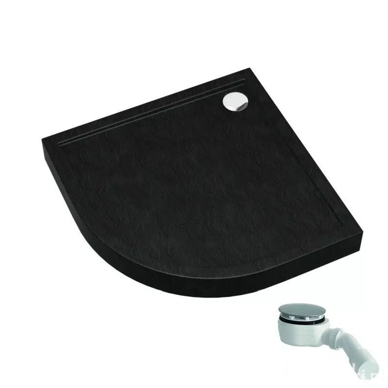 Brodzik półokrągły 90x90 Competia New Black Stone Schedpol (3.4634/C/ST)