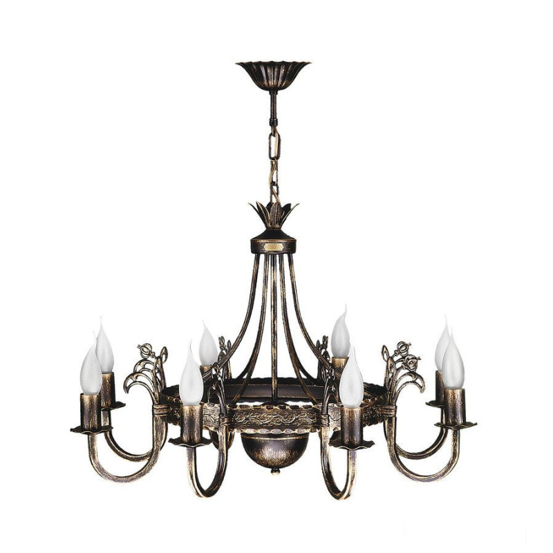 Duży klasyczny żyrandol 8-ramienny ręcznie patynowany Korona Jupiter (KO 8 kol)