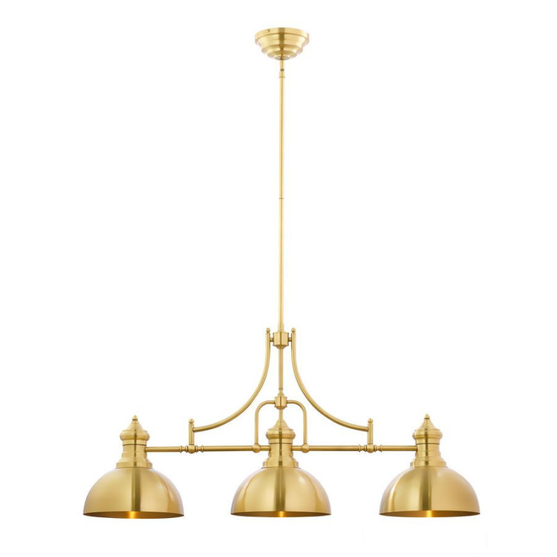 Duży klasyczny żyrandol złoty 3-punktowy satynowany Platino Jupiter (PT 3 ms)