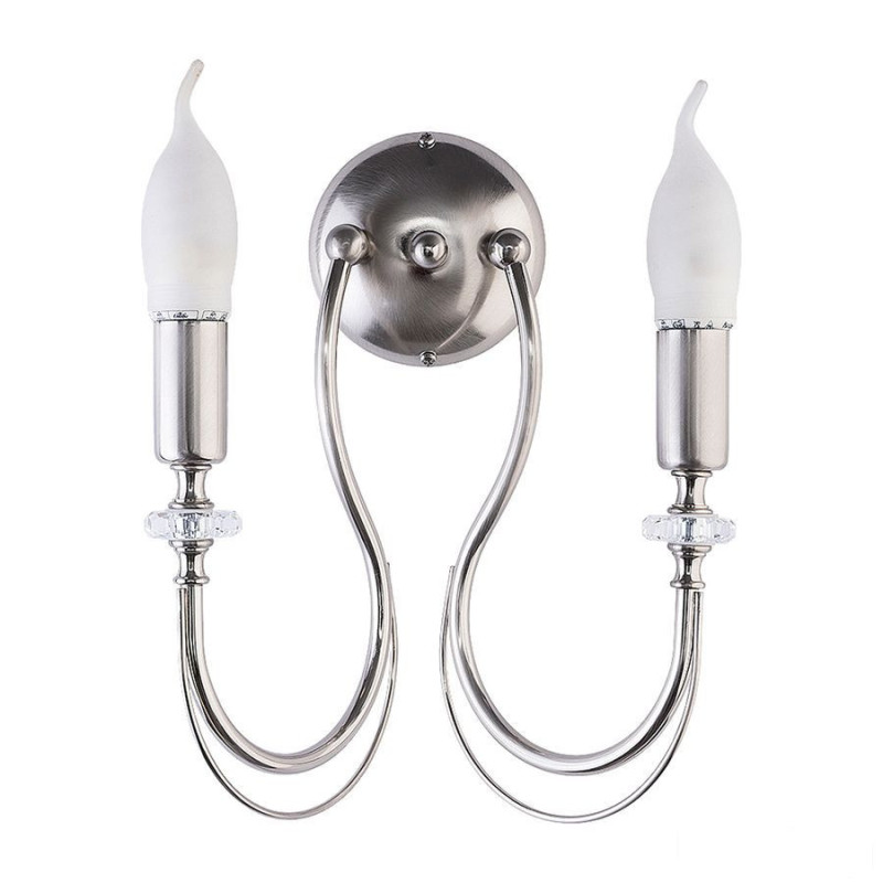 Kinkiet srebrny 2-płomienny niklowany Melani Jupiter (ME K2 SR)