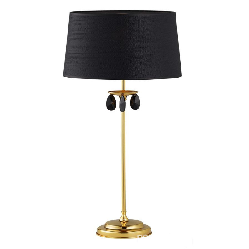 Klasyczna lampa gabinetowa złota satynowana czarny abażur Egida Jupiter (EG G ms)