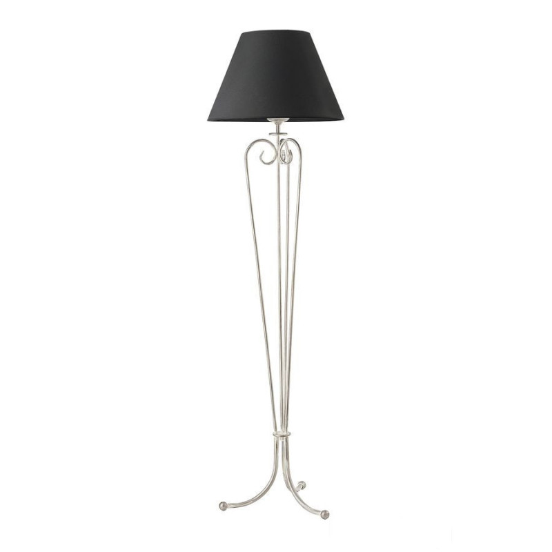 Klasyczna lampa podłogowa abażur czarny Arkada Jupiter (AKP)