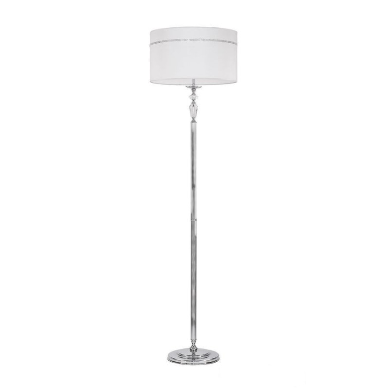 Klasyczna lampa podłogowa chromowana abażur Hilton Jupiter (HT P)