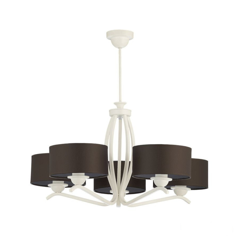 Klasyczny żyrandol 5-ramienny biały Kaszmir Jupiter (KS 5 bi)