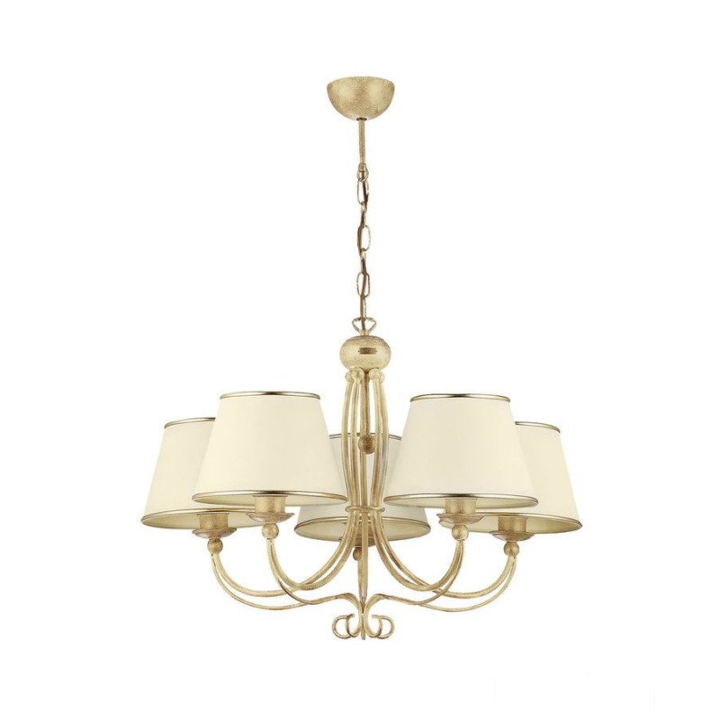 Klasyczny żyrandol 5-ramienny ręcznie patynowany Laura Jupiter (LA-5-E)