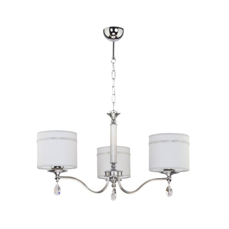 Klasyczny żyrandol srebrny 3-ramienny chromowany z kryształami Julia ii Jupiter (JU 3 H)