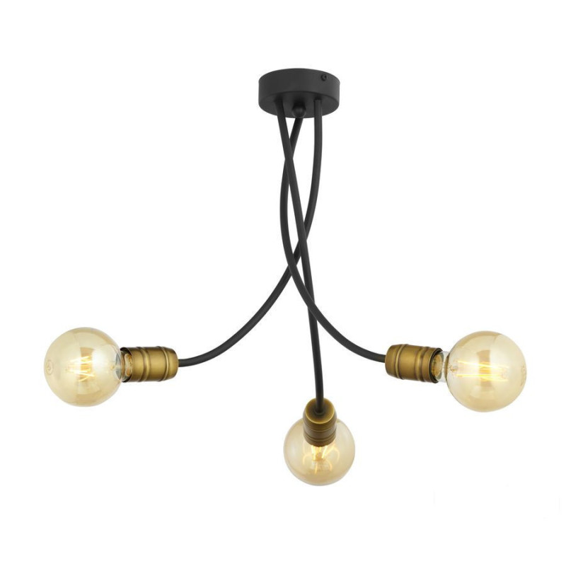 LUCE żyrandol czarny 3-ramienny patynowana Luce pat. Jupiter (LU 3 p)