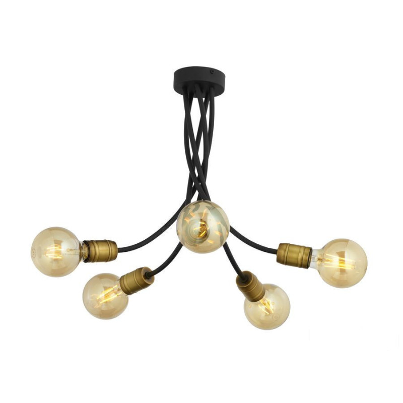 LUCE żyrandol czarny 5-ramienny patynowana Luce pat. Jupiter (LU 5 p)