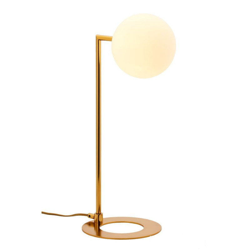 Nowoczesna lampa biurkowa 1-punktowa biały klosz Feme Jupiter (FEL MS)