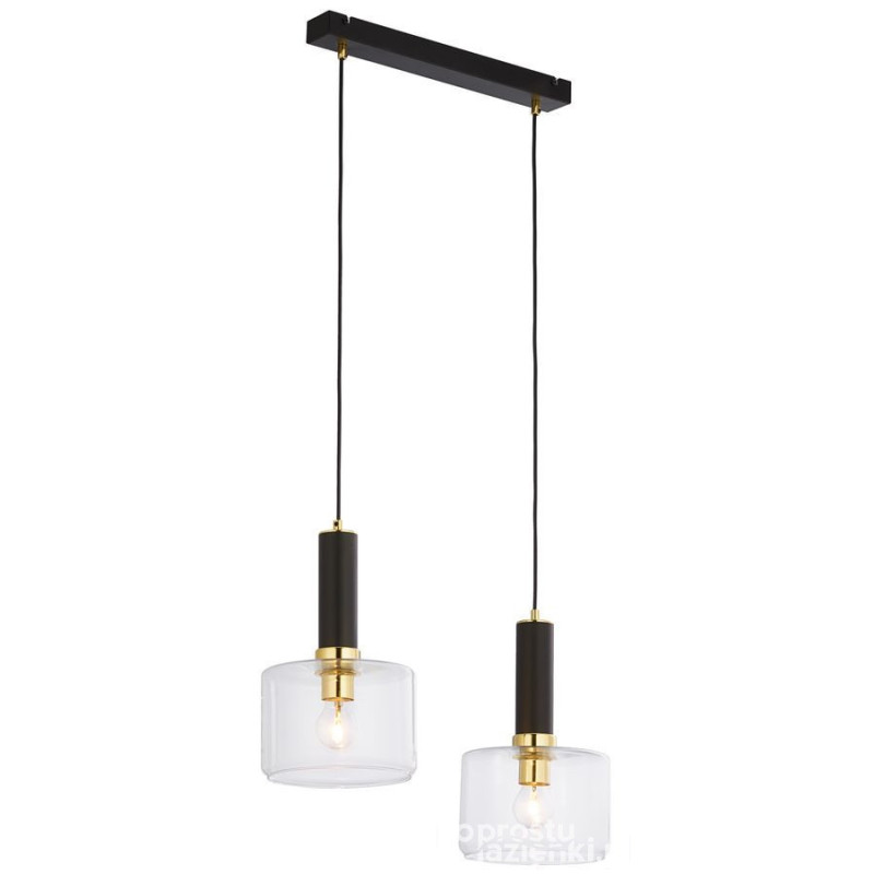 Nowoczesny zwis 2-punktowy satynowany klosz przezroczysty Vanes Jupiter (VA2 ms/tr)