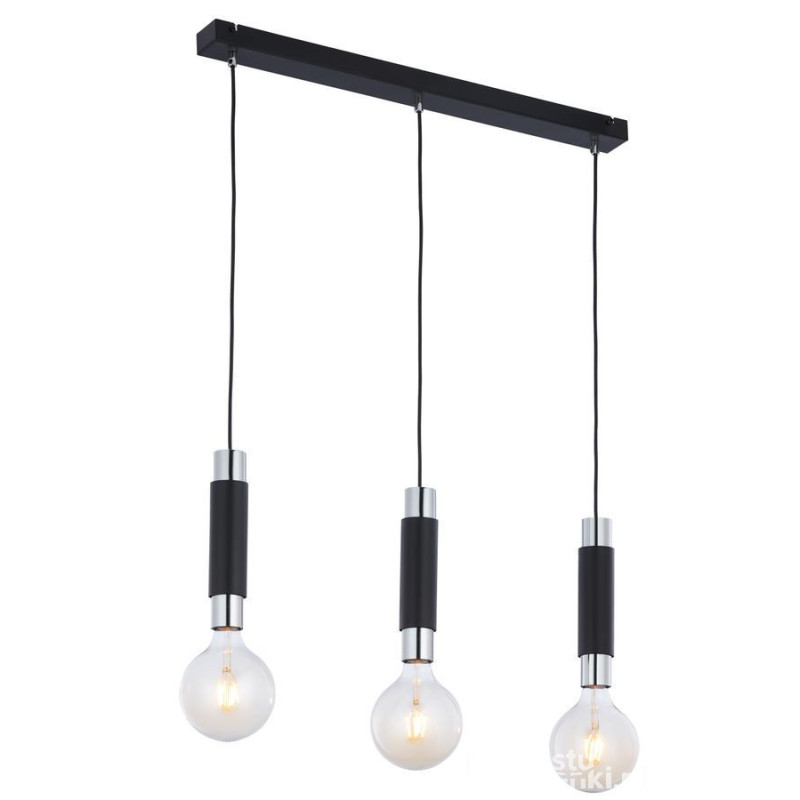 Nowoczesny zwis 3-płomienny chromowany Lile Jupiter (LE3 ch)