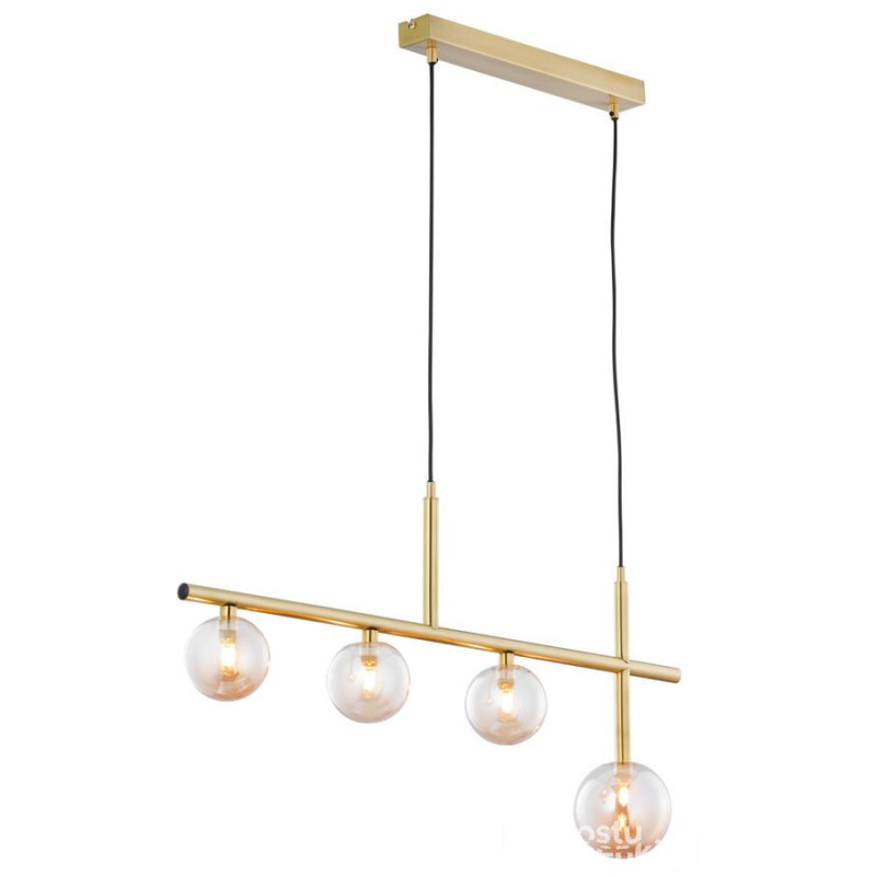 Nowoczesny zwis satynowany 4-punktowy klosz bursztynowy Neptun Jupiter (NT 4 ms)