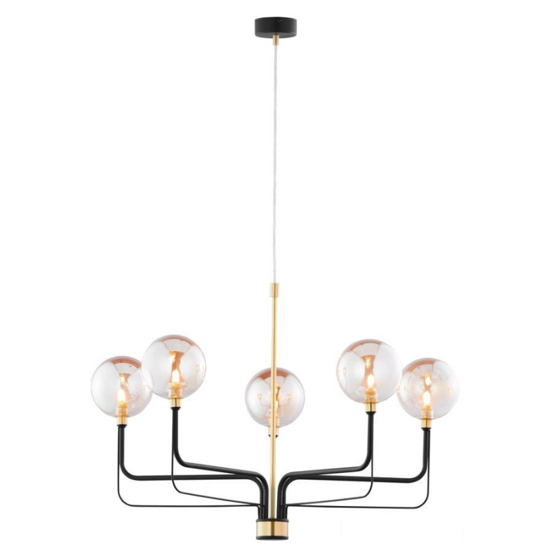 Nowoczesny żyrandol czarny satynowany 5-ramienny klosz Eris Jupiter (EI 5 cz/ms)