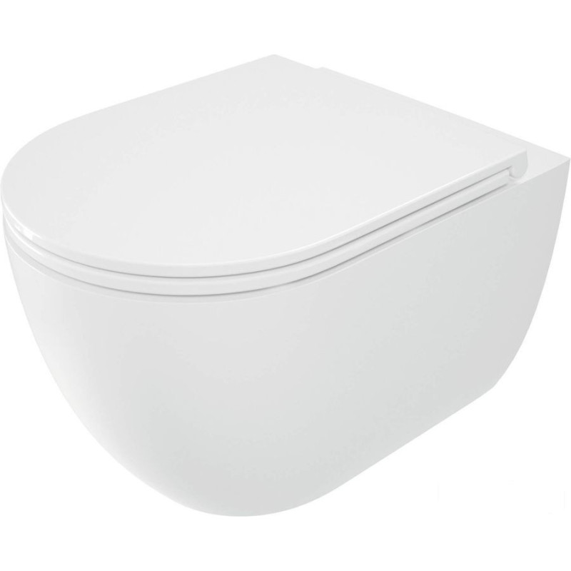 Miska WC z deską bezkołnierzowa Round Deante (CGRD6ZPW)