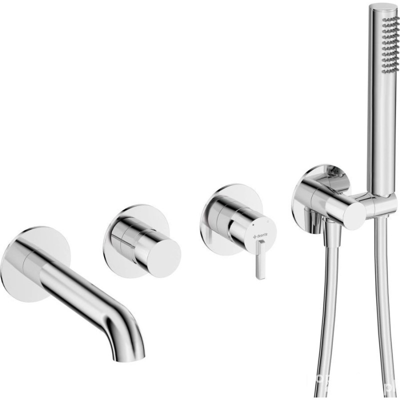 Bateria wannowa z zestawem prysznicowym podtynkowa Silia Deante (BQS 018P)