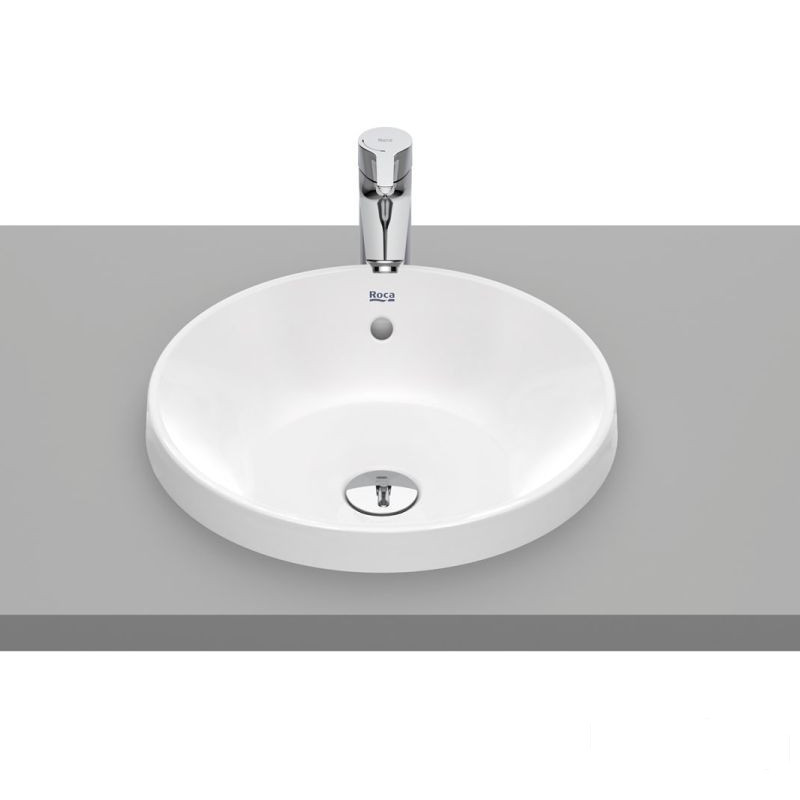 ROUND - Umywalka blatowa okrągła 39 cm , z przelewem Gap Roca (A3270Y3000)