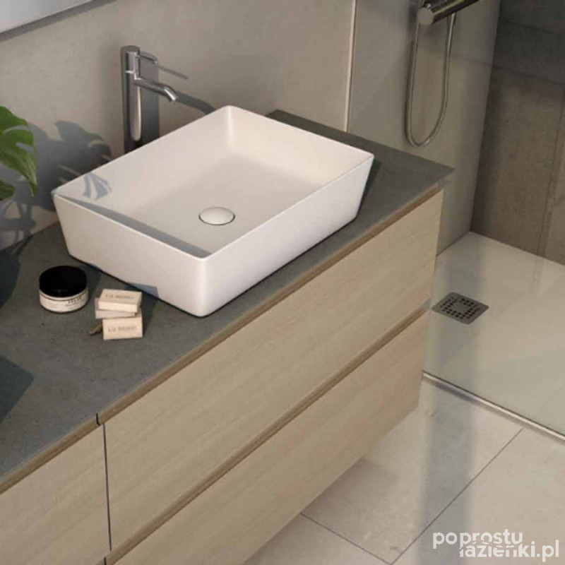 Umywalka slim nablatowa prostokątna 50x36 cm beż mat  (505) Feeling RAK Ceramics (FEECT5000505A)